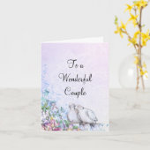 Duiven en Bloemen Kaart (Gele Bloem)