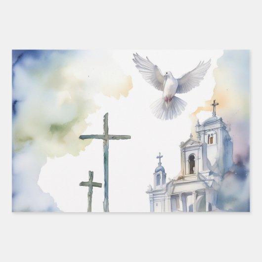 Duiven en Cross Harmony Inpakpapier Vel (Voorkant)