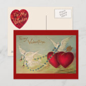 Duiven En Harten Vintage Valentijn Postkaart Feestdagenkaart (Voorkant / Achterkant)