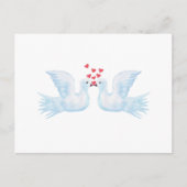 duiven en harten waterverf briefkaart (Voorkant)