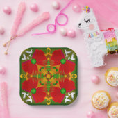 Duiven en Kerstlinten Papieren Bordje (Feest)