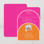 Duiven en ringen Hot Pink en Tangerine Arched (Voorkant / Achterkant)