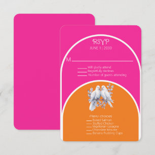 Duiven en ringen Hot Pink en Tangerine Arched