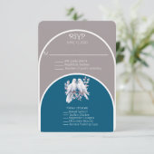 Duiven en ringen lichtgrijze en oceaanblauwe bogen (Staand voorkant)