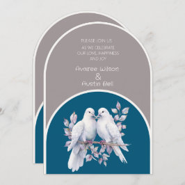 Duiven en ringen lichtgrijze en oceaanblauwe bogen kaart