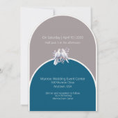 Duiven en ringen lichtgrijze en oceaanblauwe bogen kaart (Achterkant)