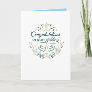 Duiven en Rozen, Huwelijk Felicitaties BlankCard Kaart