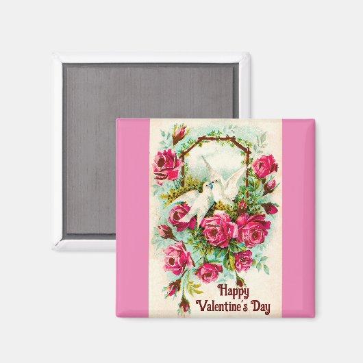 Duiven en Rozen Valentijn magneet (Voorkant / Achterkant)