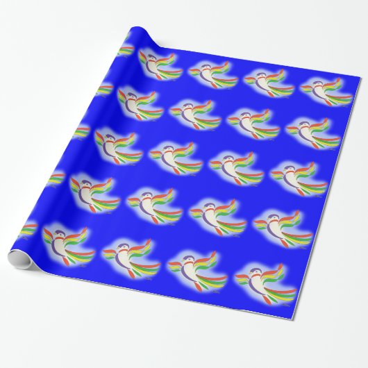 Duiven gestyliseerde vogel cadeaupapier (Uitgerold)