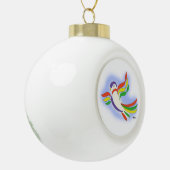 Duiven gestyliseerde vogel keramische bal ornament (Links)