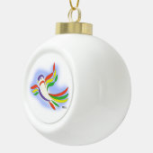 Duiven gestyliseerde vogel keramische bal ornament (Rechts)