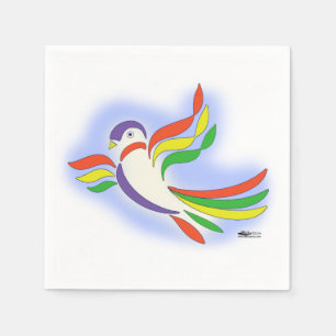 Duiven gestyliseerde vogel servetten