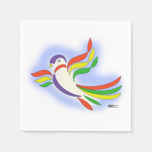 Duiven gestyliseerde vogel servetten (Voorkant)
