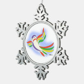 Duiven gestyliseerde vogel tin sneeuwvlok ornament (Rechts)