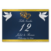 Duiven & Hart - Blauw/Goud Tafelnummer (Achterkant)