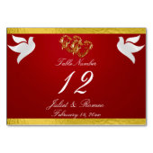 Duiven & Hart - Crimson Rood/Goud Tafelnummer (Achterkant)