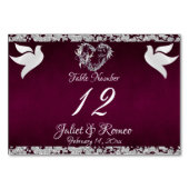 Duiven, Hart & Glitter - Plum Tafelnummer (Voorkant)