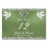 Duiven, Hart & Glitter - Salie Tafelnummer (Achterkant)