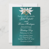 Duiven, Hart & Goud Lijst op Blauwgroen Kaart (Achterkant)