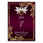 Duiven, Hart & Goud Lijst op Donker Paarse Kaart (Achterkant)