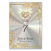 Duiven, Hart & Goud Lijst op White Pearl Kaart (Achterkant)