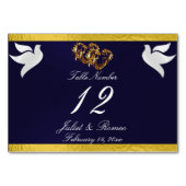 Duiven & Hart - Navy Blauw/Goud Tafelnummer (Achterkant)