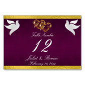 Duiven & Hart - Paarse/Gouden Tafelnummer (Achterkant)