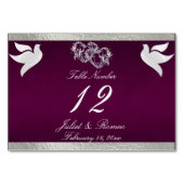 Duiven & Hart - Paarse/Zilveren Tafelnummer (Achterkant)