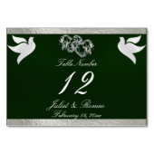 Duiven & Hart - Smaragden/Zilveren Tafelnummer (Achterkant)