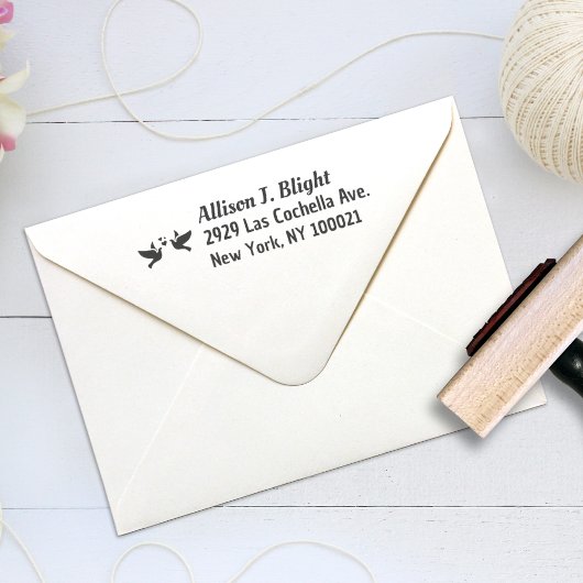 Duiven + hartadresstempel, retourbriefstempel rubberstempel