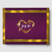 Duiven, harten & lint - Paarse/gouden Gastenboek (Achterkant)