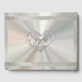 Duiven, harten & lint - Pearl White/Silver Gastenboek (Achterkant)