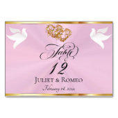 Duiven & Harten - Pastel Roze/Goud Kaart (Achterkant)