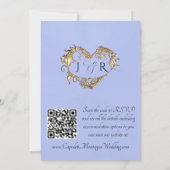Duiven, Harten, QR-code - Blauwe Parel/Goud Kaart (Achterkant)