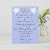 Duiven, Harten, QR Code - Blauwe Parel/Zilver Kaart (Staand voorkant)