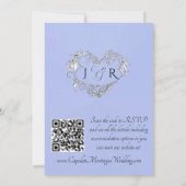 Duiven, Harten, QR Code - Blauwe Parel/Zilver Kaart (Achterkant)