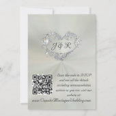 Duiven, Harten, QR Code - Pastel Salie/Zilver Kaart (Achterkant)