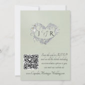 Duiven, Harten, QR Code - Sage Parel/Zilver Kaart (Achterkant)