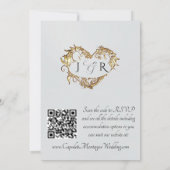 Duiven, Harten, QR-code - Zilver Parel/Goud Kaart (Achterkant)