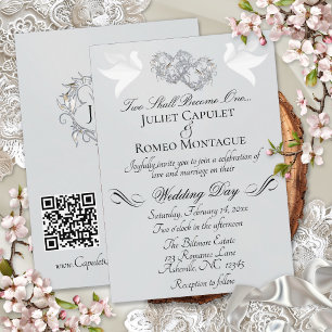 Duiven, Harten, QR Code - Zilverparel/Zilver Kaart
