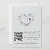 Duiven, Harten, QR Code - Zilverparel/Zilver Kaart (Achterkant)