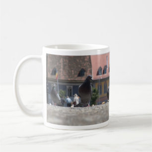Duiven in de stad koffiemok