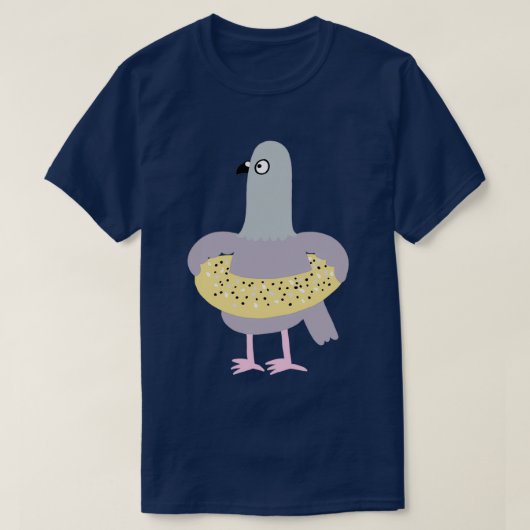 Duiven in een Alles-Bagel T-shirt (Design voorkant)