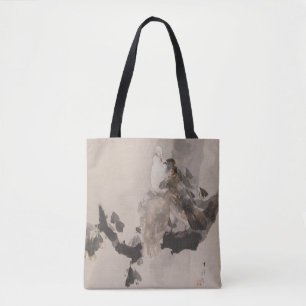 Duiven in een boom door Watanabe Seitei  Tote Bag