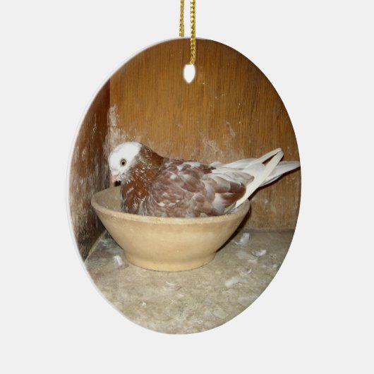 Duiven in haar nestBowl-versiering Keramisch Ornament (Rechts)