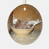 Duiven in haar nestBowl-versiering Keramisch Ornament (Links)
