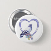 Duiven in het hart ronde button 5,7 cm (Voorkant /achterkant)