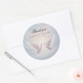 Duiven in liefde bruiloft dank u ronde sticker (Envelop)