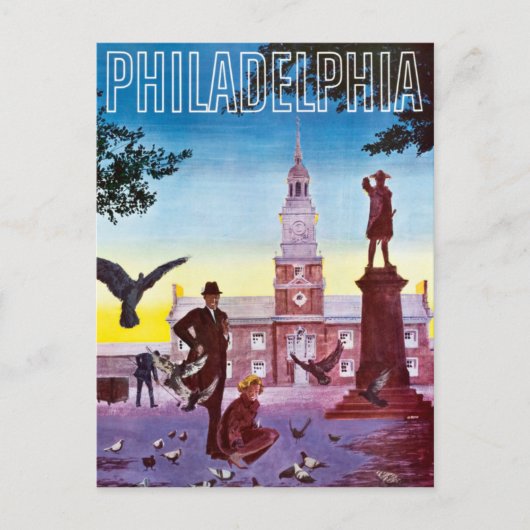  duiven in Philadelphia Travel Briefkaart (Voorkant)