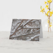 Duiven in Snowy Pine Kaart (Gele Bloem)